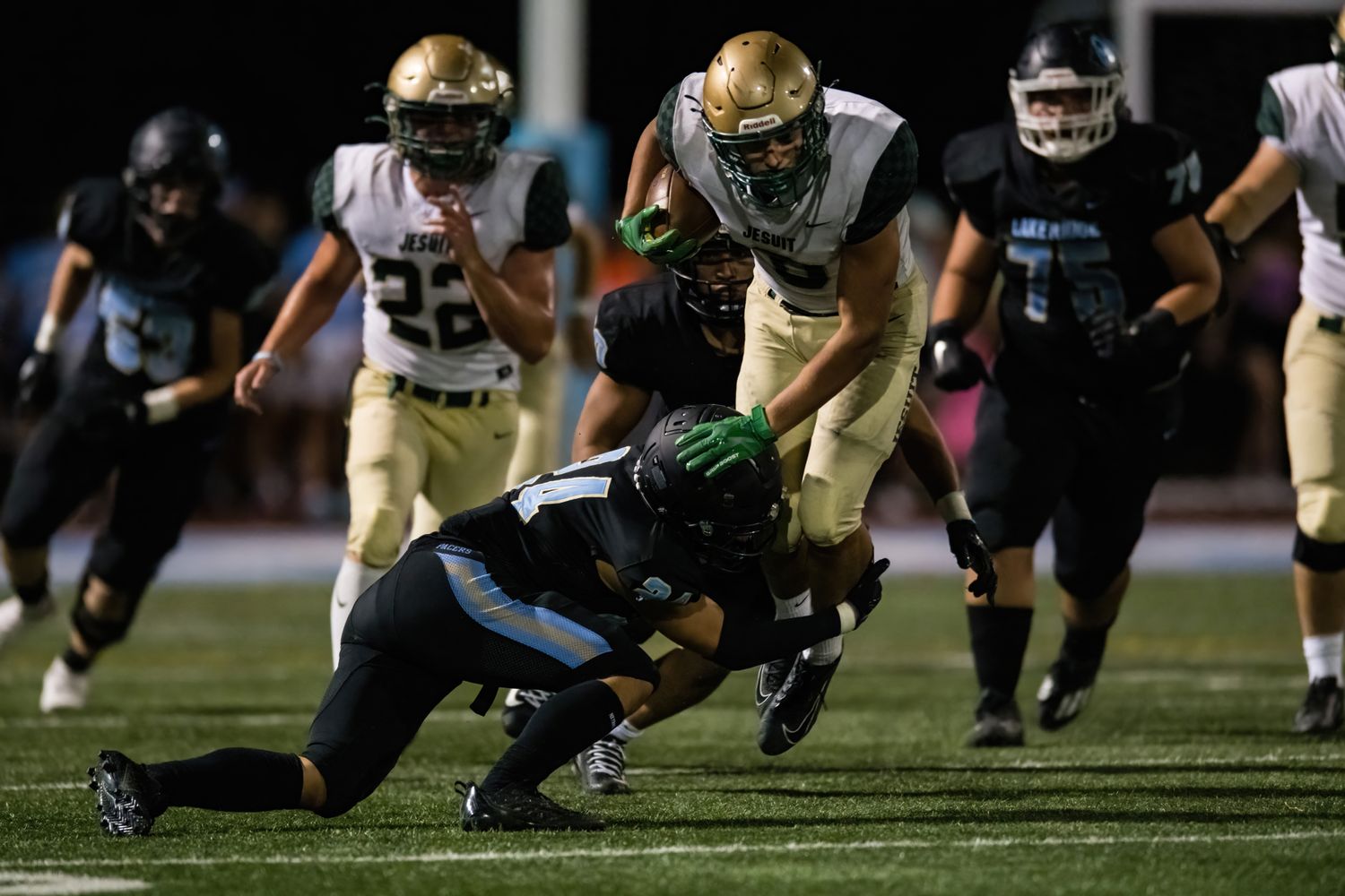Lakeridge Jesuit football 2022 Naji Saker 43